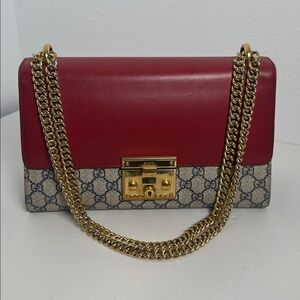 💯Authentic Gucci Padlock GG Supreme chain shoulder bag🍀